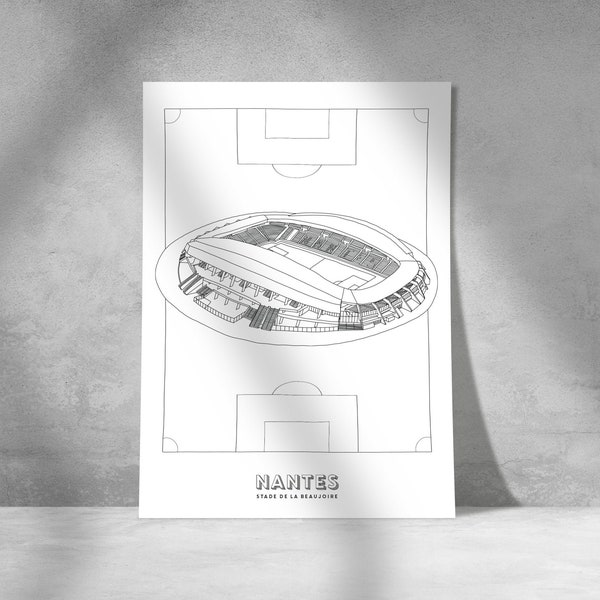 Nantes poster - Beaujoire stadium - A4 / A3 paper