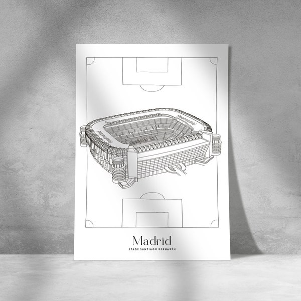 Poster Madrid - Santiago Bernabéu Stadium - Paper A4 / A3 / 40x60