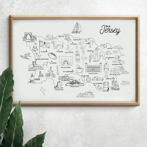 Póster Isla de Jersey - Papel A4 / A3 / 40x60