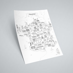 France - A3 Poster or Coloring Page - Paper