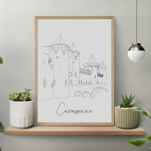 Póster Carcasona - Papel A4 / A3 / 40x60