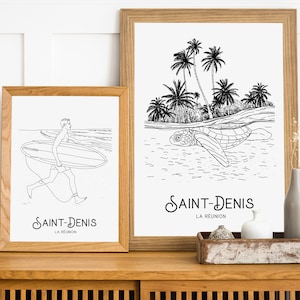Cartel Saint-Denis La Réunion - Papel A4 / A3 / 40x60