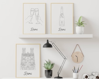 Reims poster - A4 / A3 / 40x60 paper