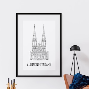 Plakat Clermont-Ferrand - papier A4 / A3 / 40x60