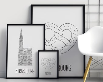 Strasbourg poster - A4 / A3 / 40x60 paper