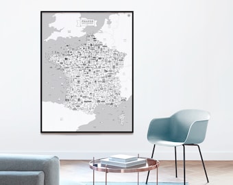 Cartel de Francia a color - 120x160cm - Papel