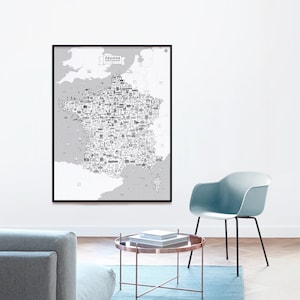 Affiche de la France à colorier - 120x160cm - Papier