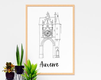 Auxerre poster - A4 / A3 / 40x60 paper