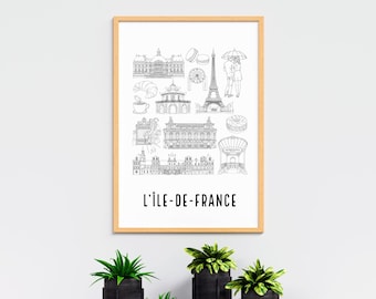 Ile de France poster - A4 / A3 / 40x60 paper