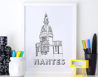 Nantes poster - LU Tower - A4 / A3 paper