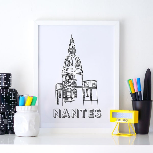 Nantes poster - LU Tower - A4 / A3 paper
