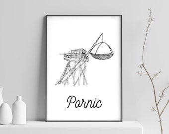 Affiche Pornic - Papier A4 / A3 / 40x60