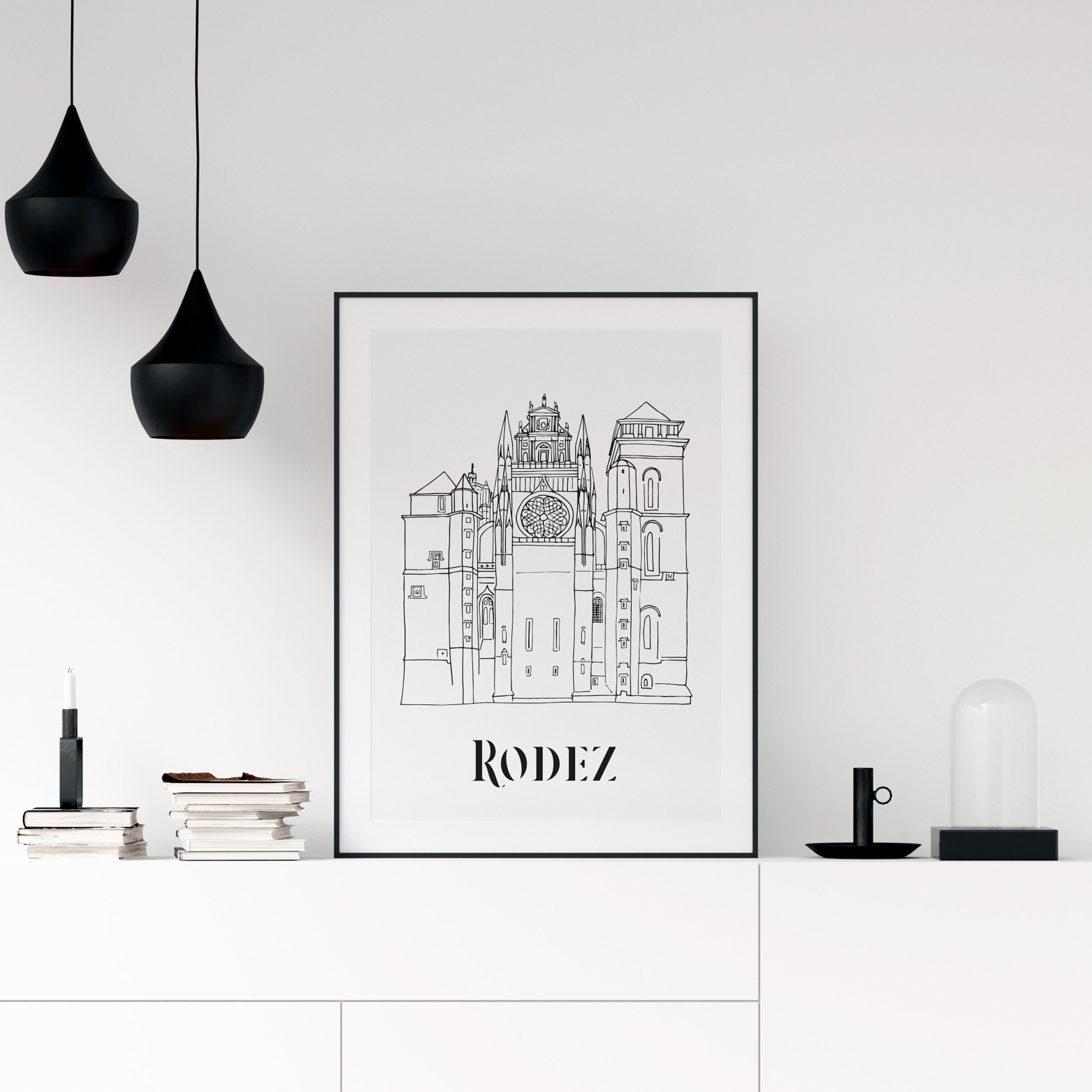 Affiche Rodez - Papier A4/A3