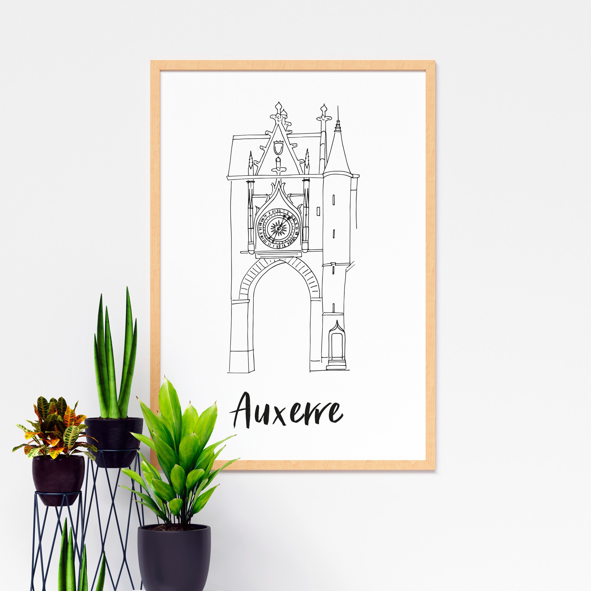 Affiche Auxerre - Papier A4/A3