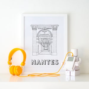 Nantes poster - Passage Pommeraye - A4 / A3 paper