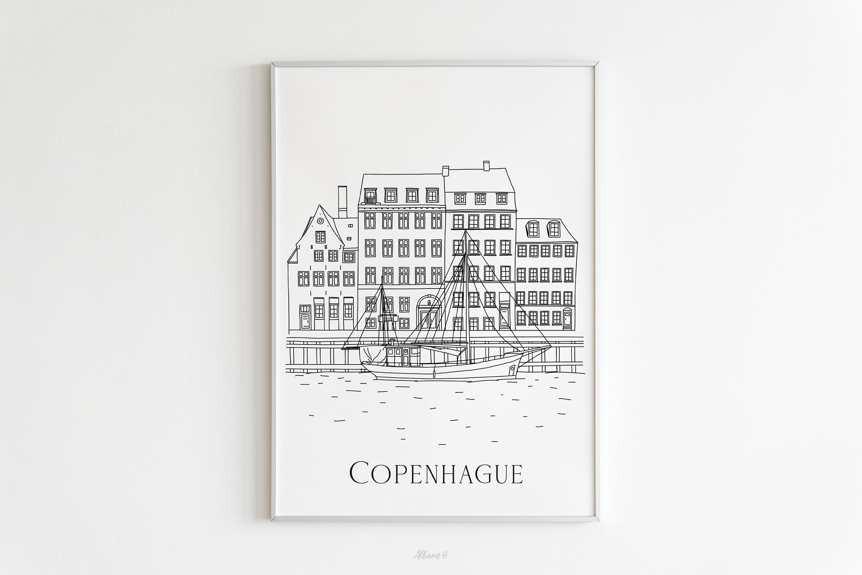Affiche Copenhague - Papier A4/A3