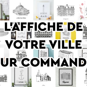 Franse stadsposter - A4 / A3 / 40x60 papier
