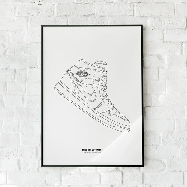 Sneakers Poster - Nike Air Jordan 1 - A4 / A3 / 40x60 Paper