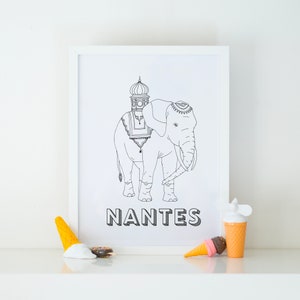 Nantes poster - Elephant - A4 / A3 paper
