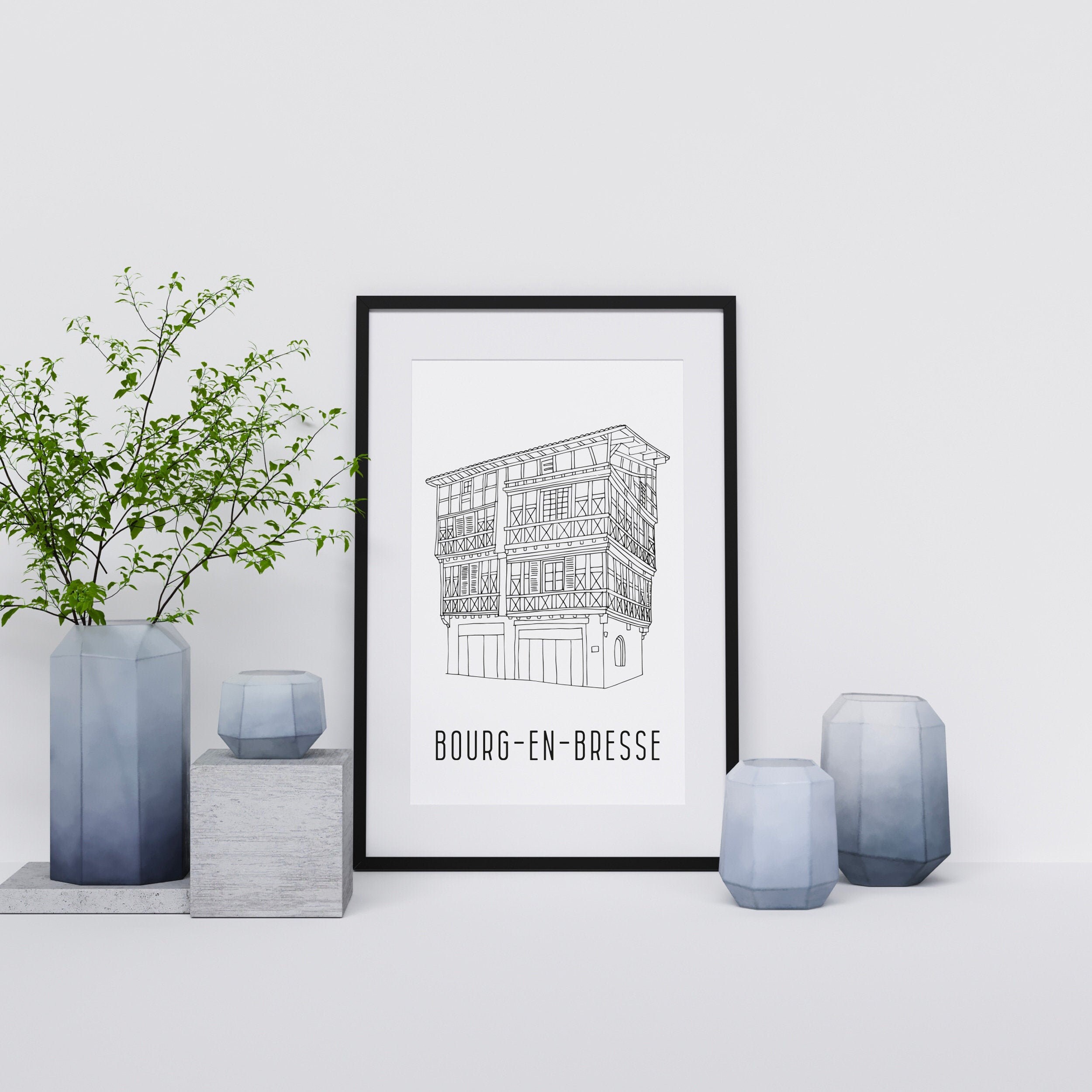 Affiche Bourg-En-Bresse - Papier A4/A3