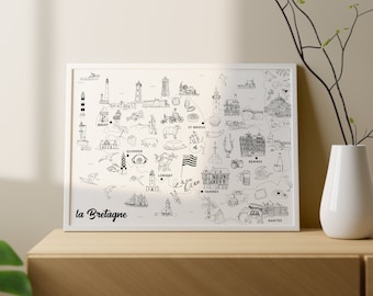 Brittany - Poster or coloring page A3 / 50x70- Paper