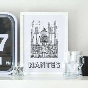 Pôster de Nantes - Catedral de São Pedro e São Paulo - Papel A4 / A3 / 40x60