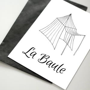 Cartão postal La Baule - cabana de praia