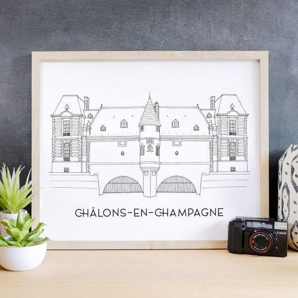 Châlons-en-Champagne poster - A4 / A3 / 40x60 paper