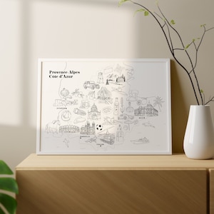 Provence-Alpes-Côte d'Azur - Affiche ou coloriage A3 / 50x70 - Papier