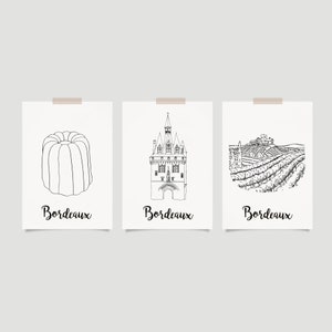 Poster Bordeaux - Carta A4 / A3 / 40x60