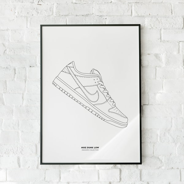 Sneakers Poster - Nike Dunk Low - A4 / A3 / 40x60 Paper