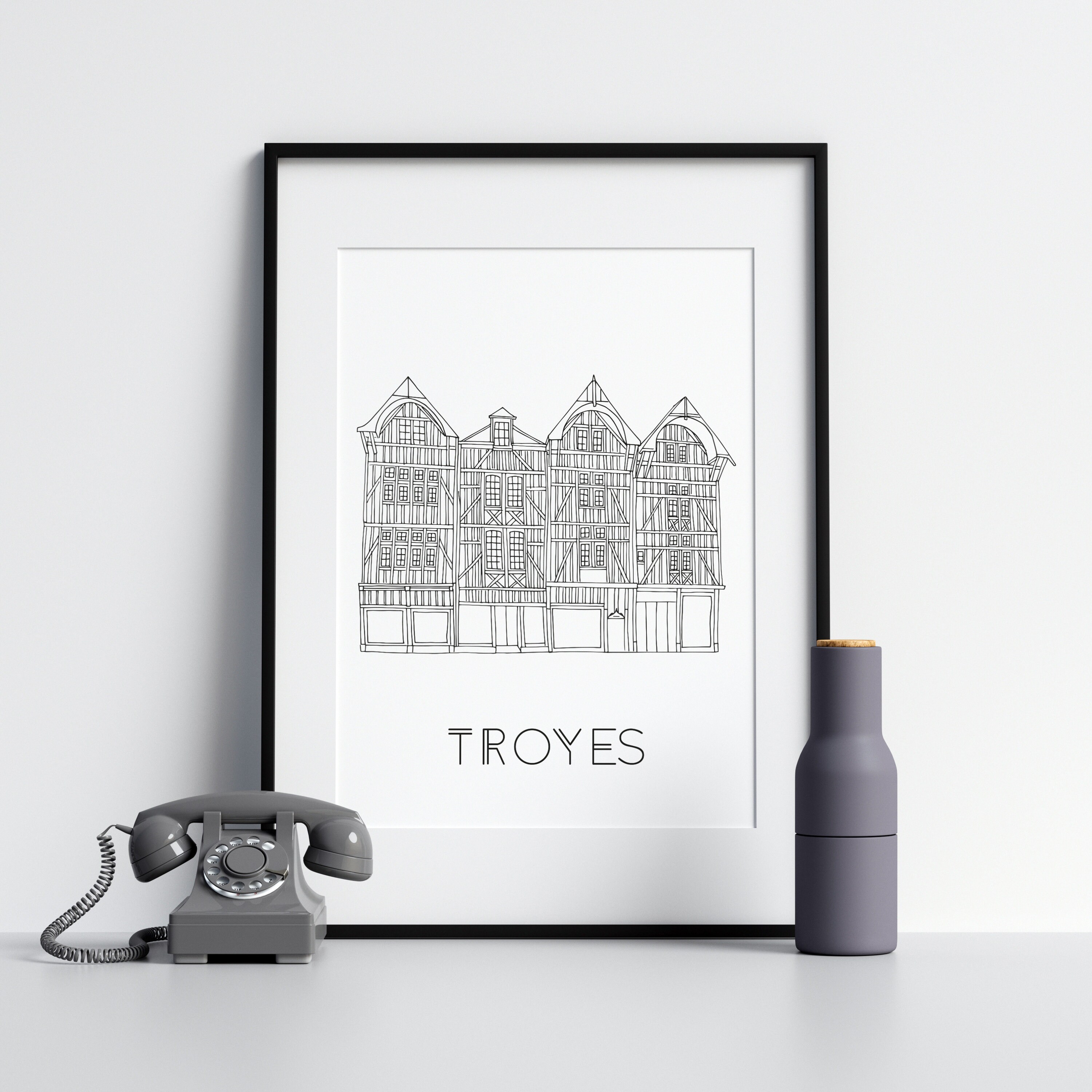 Affiche Troyes - Papier A4/A3