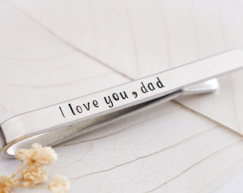 Personalized Tie Clip for Dad from Daughter, Father of the Bride Gift, Tie Bar, Wedding Gift, Father in Law Gift, Parent Wedding Gift