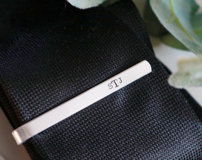Tie Clip, Personalized Groomsmen Gifts Personalized Groomsman Tie Clips, Monogrammed Tie Clip, Set of Tie Clips Custom Tie Clips Set Tie Bar