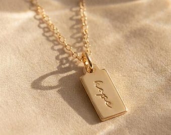 Hope Charm Necklace for Her  Inspirational Gift for Best Friend  Motivational Encouragement Gift