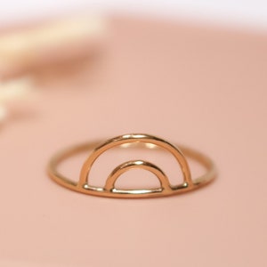 Gold Filled Rainbow Ring, Gold Filled Ring, Gold Minimalist Ring, Stacking Ring, Inspirational Jewelry, Rainbow Baby, Boho Rainbow Ring Hope