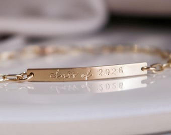 Graduation Bracelet, Class of 2025 Jewelry, Senior Gift, Personalized Graduation Jewelry, Custom Graduate Bracelet, Graduation Gift for Her