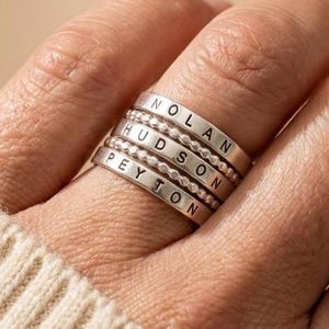 Name Ring, Sterling Silver, Personalized Ring, Stackable Name Rings, Name Ring Silver, Mothers Day Gifts for Mom, Custom Name Rings