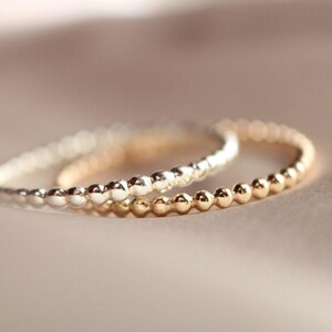 Beaded Spacer Ring, Sterling Silver or 14k Gold Dainty Ring, Dainty Ring, Delicate Ring, Minimalist Ring, Stacking Rings, Beaded Ring