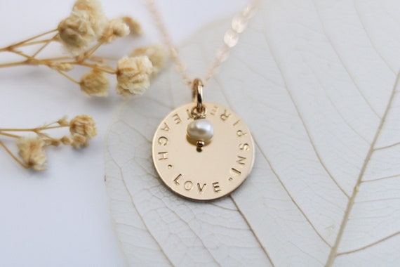 Teacher necklace gold sale