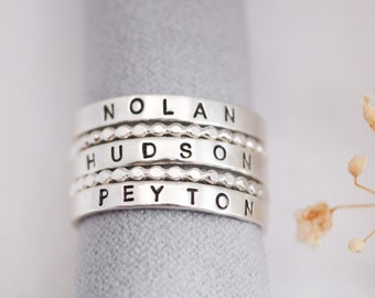 Name Ring, Sterling Silver, Personalized Ring, Stackable Name Rings, Name Ring Silver, Mothers Day Gifts for Mom, Custom Name Rings