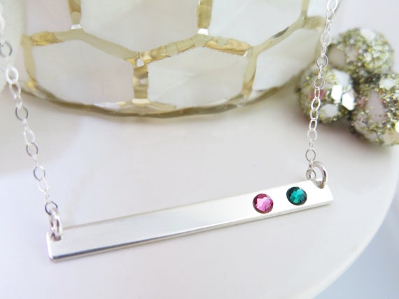 birthstone bar necklace for mom