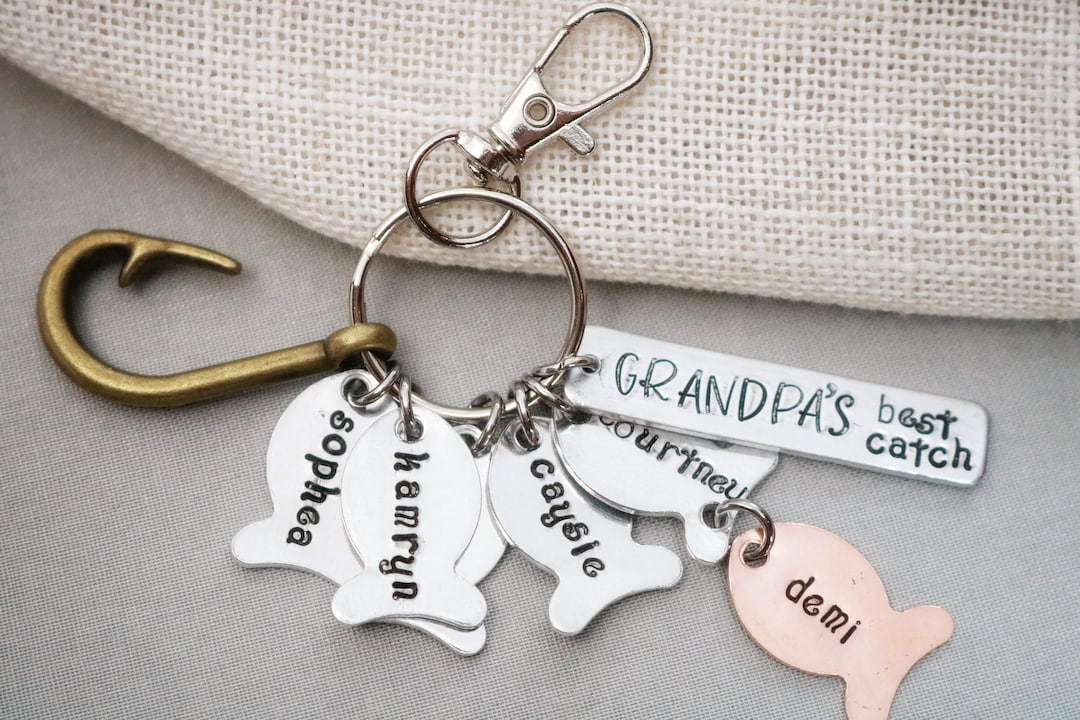Personalized Grandpa Keychain, Gifts for Grandpa From Grandkids