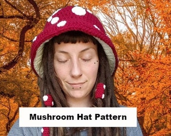 CROCHET PATTERN: Mushroom Hat Pattern Pdf