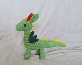Handgehäkelter grüner Drache – Amigurumi-Dekoration