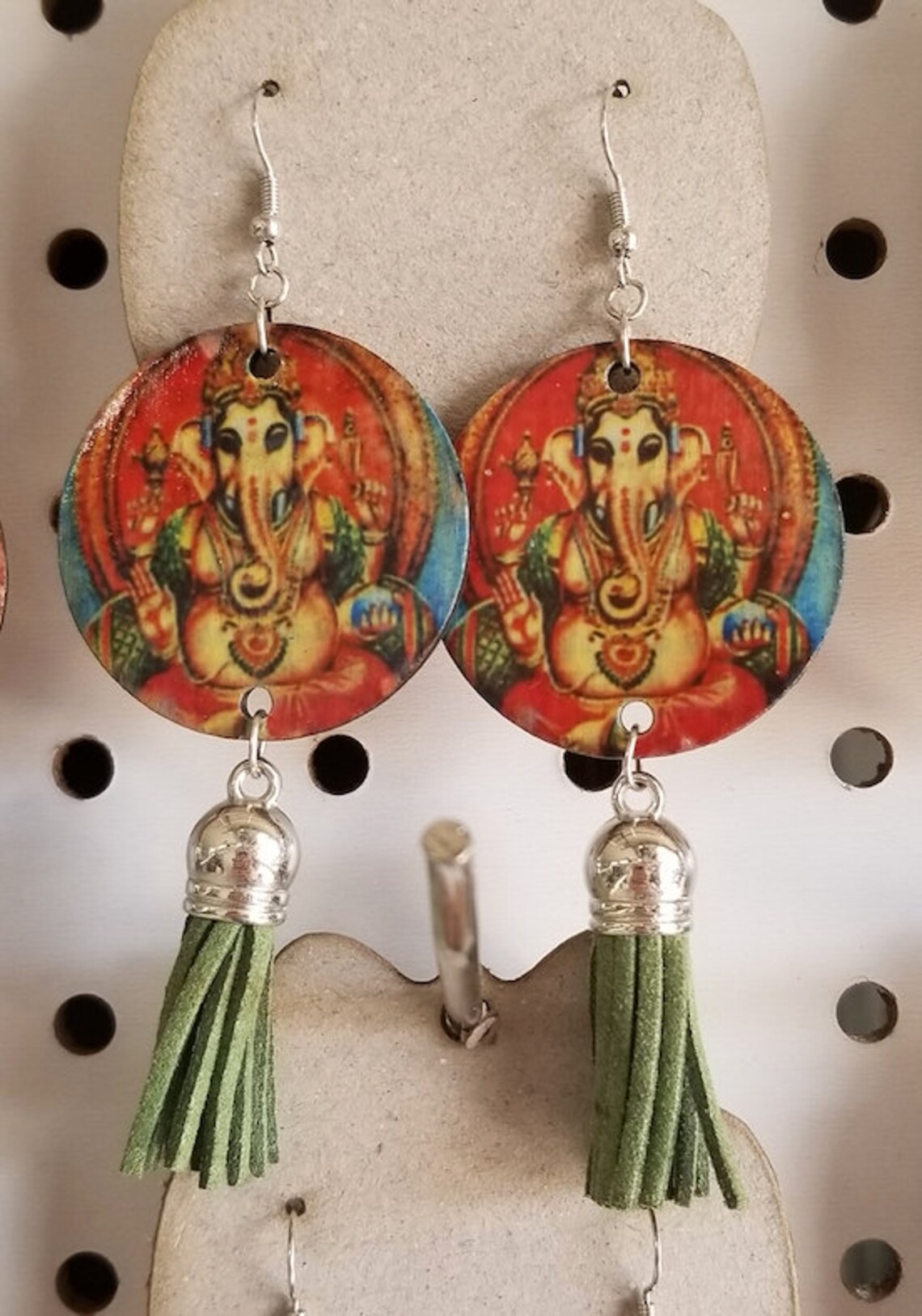 Retro Funky Wood Earrings Etsy