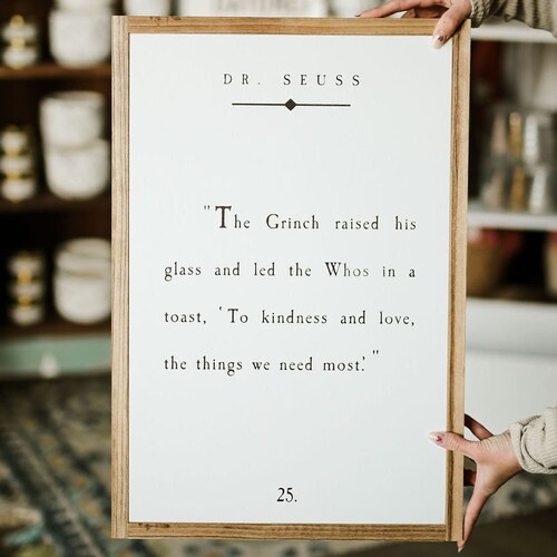 The Grinch to Kindness and Love the Things We Need Most Etsy