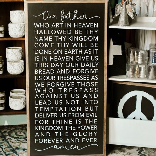 Vertical the Lord's Prayer Trespasses Full Our Father Etsy
