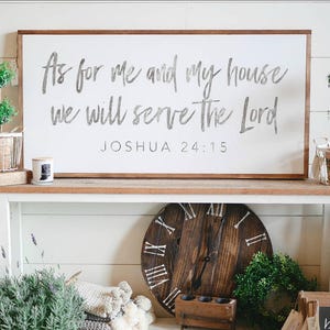 HORIZONTAL As For Me And My House We Will Serve The Lord Framed Wood Sign