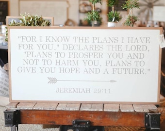 Jeremiah 29:11 For I Know The Plans I Have For You Framed Wood Sign